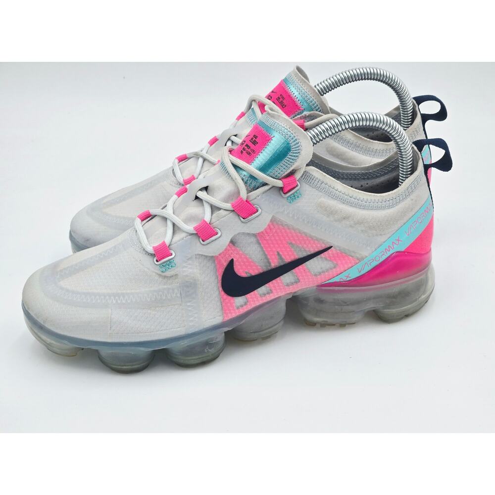 Nike Air VaporMax 2019 Womens 8 Grey Pink Blast Running Shoes AR6632-007